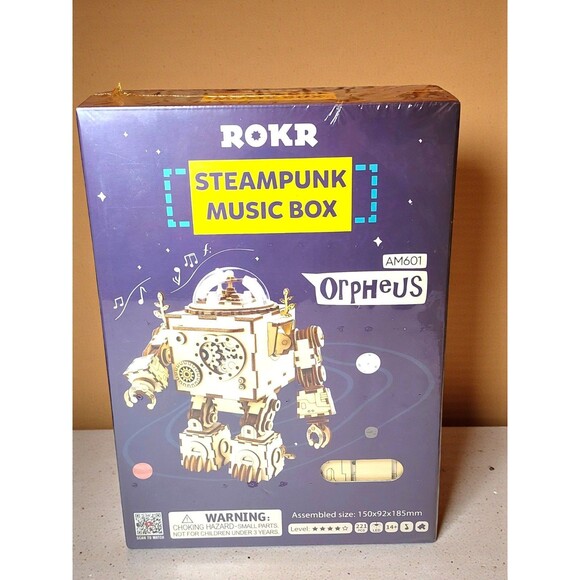ROKR Orpheus Steampunk Music Box 3D Wooden Puzzle Kit DIY Model Gift New - Picture 1 of 6